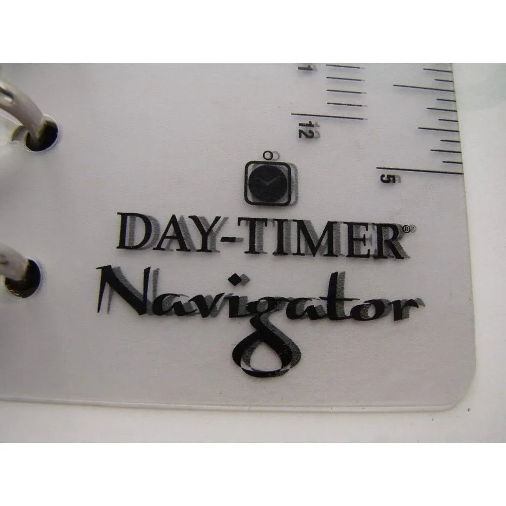 Day-Timer Navigator Brown Satin Striped Planner Binder 6 Rings Snap Tab Closure